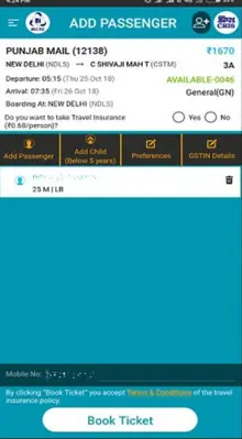 IRCTC Rail Connect android App screenshot 2